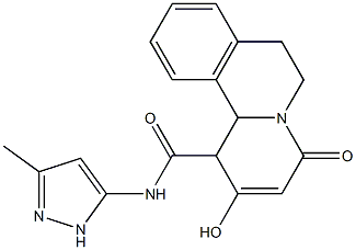 2-hydroxy-N-(3-methyl-1H-pyrazol-5-yl)-4-oxo-1,6,7,11b-tetrahydro-4H-pyrido[2,1-a]isoquinoline-1-carboxamide Struktur