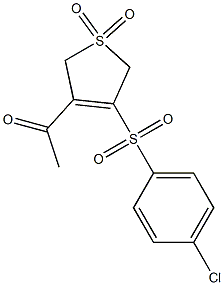 3-acetyl-4-[(4-chlorophenyl)sulfonyl]-2,5-dihydro-1H-1lambda~6~-thiophene-1,1-dione Struktur