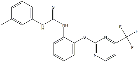 N-(3-methylphenyl)-N'-(2-{[4-(trifluoromethyl)pyrimidin-2-yl]thio}phenyl)thiourea Struktur