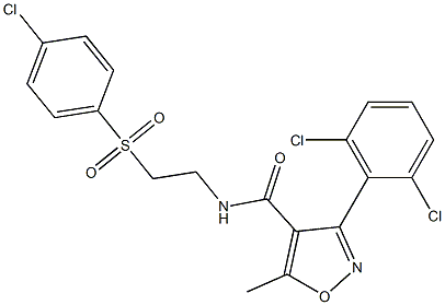 N4-{2-[(4-chlorophenyl)sulfonyl]ethyl}-3-(2,6-dichlorophenyl)-5-methylisoxazole-4-carboxamide Struktur