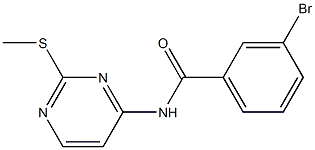 3-bromo-N-[2-(methylsulfanyl)-4-pyrimidinyl]benzenecarboxamide Struktur