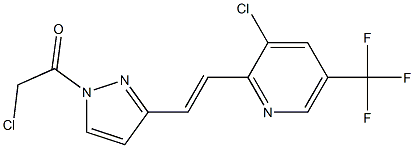 2-chloro-1-(3-{(E)-2-[3-chloro-5-(trifluoromethyl)-2-pyridinyl]ethenyl}-1H-pyrazol-1-yl)-1-ethanone Struktur