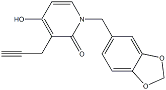 1-(1,3-benzodioxol-5-ylmethyl)-4-hydroxy-3-(2-propynyl)-2(1H)-pyridinone Struktur