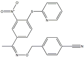 4-{[({1-[3-nitro-4-(2-pyridylthio)phenyl]ethylidene}amino)oxy]methyl}benzon itrile Struktur