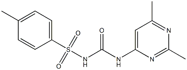 2,4-dimethyl-6-[({[(4-methylphenyl)sulfonyl]amino}carbonyl)amino]pyrimidine Struktur