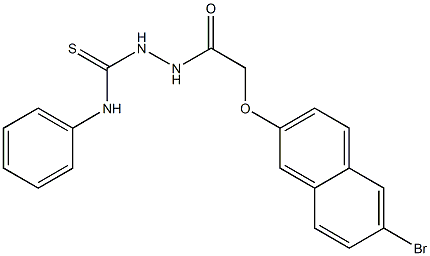 2-{2-[(6-bromo-2-naphthyl)oxy]acetyl}-N-phenyl-1-hydrazinecarbothioamide Struktur