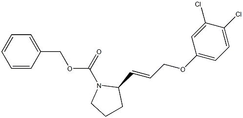 benzyl (2R)-2-[(E)-3-(3,4-dichlorophenoxy)-1-propenyl]tetrahydro-1H-pyrrole-1-carboxylate Struktur