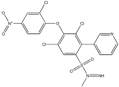 N1-imino(3-pyridyl)methyl-3,5-dichloro-4-(2-chloro-4-nitrophenoxy)benzene-1-sulfonamide Struktur