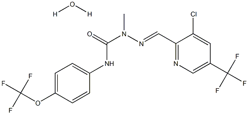 N1-[4-(trifluoromethoxy)phenyl]-2-{[3-chloro-5-(trifluoromethyl)-2-pyridyl]methylidene}-1-methylhydrazine-1-carboxamide hydrate Struktur