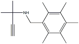 N2-(2,3,4,5,6-pentamethylbenzyl)-2-methylbut-3-yn-2-amine Struktur