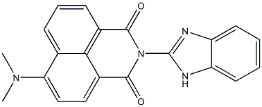 2-(1H-benzo[d]imidazol-2-yl)-6-(dimethylamino)-2,3-dihydro-1H-benzo[de]isoquinoline-1,3-dione Struktur