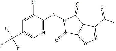 3-acetyl-5-[[3-chloro-5-(trifluoromethyl)-2-pyridinyl](methyl)amino]-3aH-pyrrolo[3,4-d]isoxazole-4,6(5H,6aH)-dione Struktur