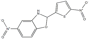 5-nitro-2-(5-nitro-2-thienyl)-2,3-dihydro-1,3-benzoxazole Struktur