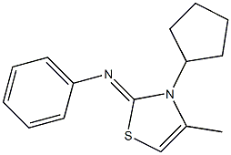 N-[(2Z)-3-cyclopentyl-4-methyl-1,3-thiazol-2(3H)-ylidene]-N-phenylamine Struktur