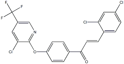 (E)-1-(4-{[3-chloro-5-(trifluoromethyl)-2-pyridinyl]oxy}phenyl)-3-(2,4-dichlorophenyl)-2-propen-1-one Struktur