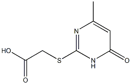 2-[(4-methyl-6-oxo-1,6-dihydro-2-pyrimidinyl)sulfanyl]acetic acid Struktur