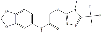 N1-(1,3-benzodioxol-5-yl)-2-{[4-methyl-5-(trifluoromethyl)-4H-1,2,4-triazol-3-yl]thio}acetamide Struktur