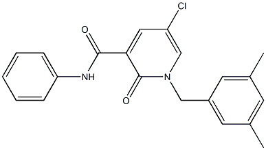 5-chloro-1-(3,5-dimethylbenzyl)-2-oxo-N-phenyl-1,2-dihydro-3-pyridinecarboxamide Struktur