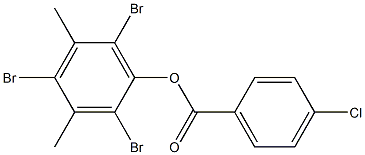 2,4,6-tribromo-3,5-dimethylphenyl 4-chlorobenzenecarboxylate Struktur