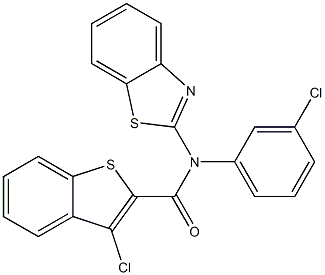 N2-(1,3-benzothiazol-2-yl)-N2-(3-chlorophenyl)-3-chlorobenzo[b]thiophene-2-carboxamide Struktur