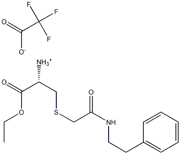 (2S)-1-ethoxy-1-oxo-3-{[2-oxo-2-(phenethylamino)ethyl]sulfanyl}-2-propanaminium 2,2,2-trifluoroacetate Struktur