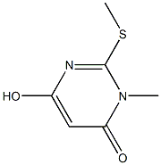 6-hydroxy-3-methyl-2-(methylthio)-3,4-dihydropyrimidin-4-one Struktur