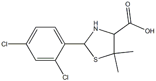 2-(2,4-dichlorophenyl)-5,5-dimethyl-1,3-thiazolane-4-carboxylic acid Struktur