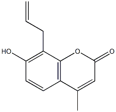 8-allyl-7-hydroxy-4-methyl-2H-chromen-2-one Struktur