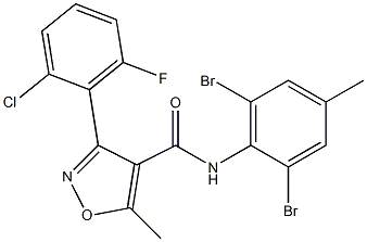 N4-(2,6-dibromo-4-methylphenyl)-3-(2-chloro-6-fluorophenyl)-5-methylisoxazole-4-carboxamide Struktur