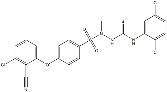 N1-(2,5-dichlorophenyl)-2-{[4-(3-chloro-2-cyanophenoxy)phenyl]sulfonyl}-2-m ethylhydrazine-1-carbothioamide Struktur