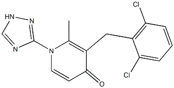 3-(2,6-dichlorobenzyl)-2-methyl-1-(1H-1,2,4-triazol-3-yl)-4(1H)-pyridinone Struktur