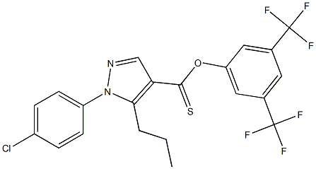 3,5-di(trifluoromethyl)phenyl 1-(4-chlorophenyl)-5-propyl-1H-pyrazole-4-carbothioate Struktur