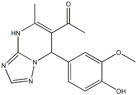 1-[7-(4-hydroxy-3-methoxyphenyl)-5-methyl-4,7-dihydro[1,2,4]triazolo[1,5-a]pyrimidin-6-yl]-1-ethanone Struktur