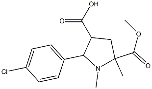 2-(4-chlorophenyl)-5-(methoxycarbonyl)-1,5-dimethyl-3-pyrrolidinecarboxylic acid Struktur