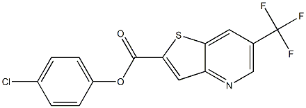 4-chlorophenyl 6-(trifluoromethyl)thieno[3,2-b]pyridine-2-carboxylate Struktur