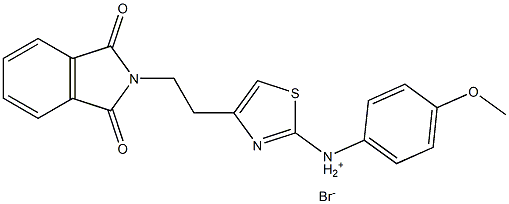 4-[2-(1,3-dioxo-1,3-dihydro-2H-isoindol-2-yl)ethyl]-N-(4-methoxyphenyl)-1,3-thiazol-2-aminium bromide Struktur