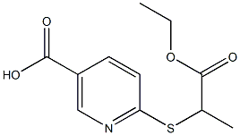 6-[(2-ethoxy-1-methyl-2-oxoethyl)sulfanyl]nicotinic acid Struktur