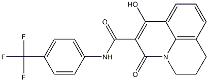 7-hydroxy-5-oxo-N-[4-(trifluoromethyl)phenyl]-2,3-dihydro-1H,5H-pyrido[3,2,1-ij]quinoline-6-carboxamide Struktur