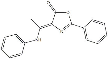 4-(1-anilinoethylidene)-2-phenyl-4,5-dihydro-1,3-oxazol-5-one Struktur