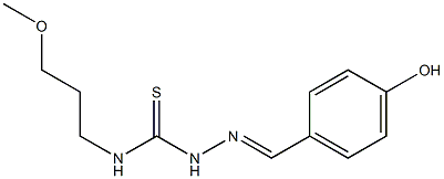 N1-(3-methoxypropyl)-2-(4-hydroxybenzylidene)hydrazine-1-carbothioamide Struktur