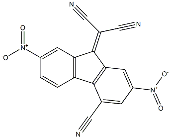 2-(4-cyano-2,7-dinitro-9H-fluoren-9-yliden)malononitrile Struktur