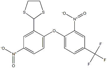 2-{5-nitro-2-[2-nitro-4-(trifluoromethyl)phenoxy]phenyl}-1,3-dithiolane Struktur