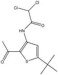 N1-[2-acetyl-5-(tert-butyl)-3-thienyl]-2,2-dichloroacetamide Struktur