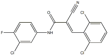 N1-(3-chloro-4-fluorophenyl)-2-cyano-3-(2,6-dichlorophenyl)acrylamide Struktur