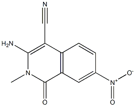 3-amino-2-methyl-7-nitro-1-oxo-1,2-dihydroisoquinoline-4-carbonitrile Struktur