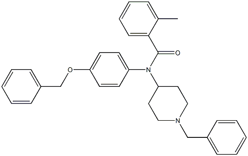 N-[4-(benzyloxy)phenyl]-N-(1-benzyl-4-piperidinyl)-2-methylbenzenecarboxamide Struktur