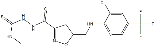 2-{[5-({[3-chloro-5-(trifluoromethyl)-2-pyridinyl]amino}methyl)-4,5-dihydro-3-isoxazolyl]carbonyl}-N-methyl-1-hydrazinecarbothioamide Struktur