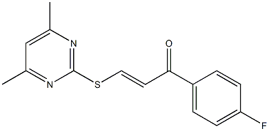 3-[(4,6-dimethylpyrimidin-2-yl)thio]-1-(4-fluorophenyl)prop-2-en-1-one Struktur