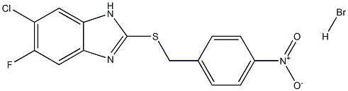 6-chloro-5-fluoro-2-[(4-nitrobenzyl)thio]-1H-benzo[d]imidazole hydrobromide Struktur