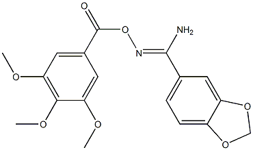 O5-(3,4,5-trimethoxybenzoyl)-1,3-benzodioxole-5-carbohydroximamide Struktur